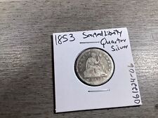 1853- Seated Liberty Silver Quarter-Arrows at Date & Rays on Reverse -061224-06 picture