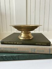 Vintage Solid Brass Decorative Pedestal Bowl Etched From India picture
