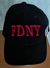 FDNY Black And Red Baseball Hat With American Flag picture
