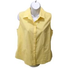 NWT Talbots Womens 16 Shirt Sleeveless Button Up Wrinkle Resistant Yellow  #47 picture