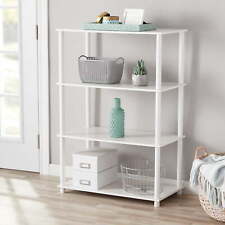 Mainstays No Tools 4-Shelf Storage Bookcase, White  large and medium rooms picture