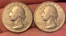 1776-1976 D US Bicentennial Quarter, Rare D Mint Mark Regular (x2) picture