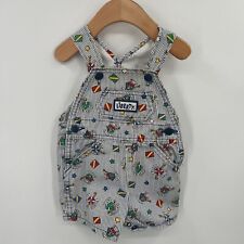 Liberty Vintage Size 18 Months Stripe Yacht Club Nautical Shortalls Overalls picture