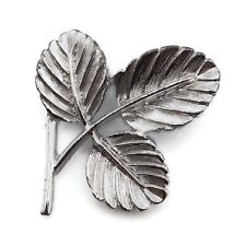 Vintage Sarah Coventry Small 1.45 Inch Silver Tone Leaf On Branch Fashion Brooch picture