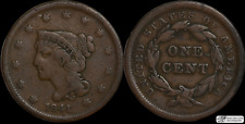 1841 Braided Hair Large Cent, Fine Condition, Free and Fast Shipping, C7016 picture