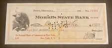 Vintage 1910's Morris State Bank, Pony MT Bank Check with Eagle Graphic picture