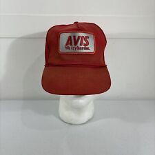 Vintage Avis Rental Trucker Hat Snapback Hat Baseball Cap Patch Red picture