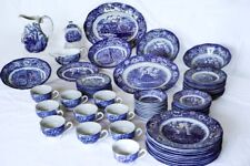 Vintage Set Of Liberty Blue Staffordshire China Historic Colonial Scenes picture