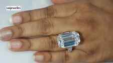 Huge 6CT Emerald Cut Diamond Lab-Created 3-Stone Wedding Ring 14K White Gold FN picture