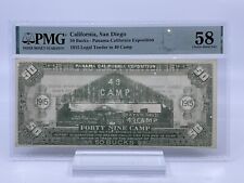 1915 Panama California Exposition Camp 49 Legal Tender PMG 58 San Diego CA RARE picture