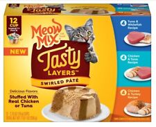 Meow Mix Tasty Layers Swirled Paté Cat Food Variety Pack, 2.75 oz Cup, 12 Pack picture