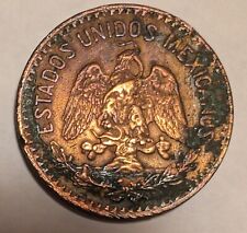 1919 Mexico 10 Centavos, Bronze Type, RD-BN, XF / XF+, Corroded, SCARCE  picture