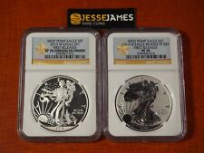 2013 W REVERSE PROOF SILVER EAGLE NGC PF70 & ENHANCED SP70 2 COIN WEST POINT SET picture