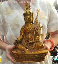 12'' Tibet Buddhism temple bronze gilt Padmasambhava Guru Rinpoche Buddha statue picture