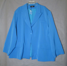 Rebdolls Blazer Shorts Suit Womens 4X Blue Teal 2 Piece Suit Flowy Extra Button picture