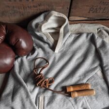 Bronson 1930's Lock Hood Hoodie in Heather Grey Retro Men's Athletic Sweatshirt picture