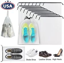 20× Large Clear Shoe Bag Portable Storage Transparent Travel w/ Rope 12×16