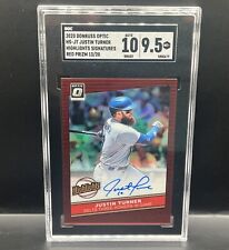 2020 Donruss Optic Justin Turner Autograph Highlights RED PRIZM /20 SGC 9.5 picture
