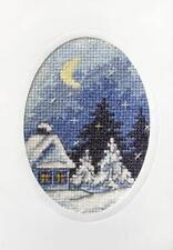 Orchidea Complete cross stitch kit - greetings card Winter night 6150 picture