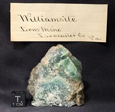 Williamsite from Woods Chrome Mine, Lancaster, Pennsylvania - 1800's label picture