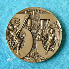 MASADA SHALL NOT FALL AGAIN Bronze Medal RARE 1981 Maco 33 Judaic Htg Soc. #0172 picture