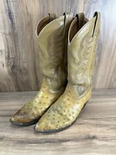 VTG Tony Lama Boots Men’s Size 7 1/2 D Full Quill Ostrich Cowboy Western picture