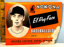 1950 El Roy Face Pirates Nokona Leather Goods Baseball Glove Label EXTREME RARE picture