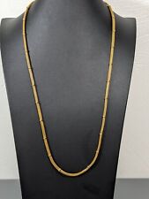 Vintage Trifari Mesh Style Chain Station Bead Long Necklace 25 inches picture