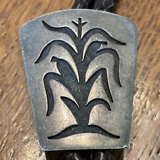 ROY TOWAHONGVA Hopi Crafts Sterling Silver Bolo Tie Vintage 36” picture