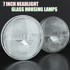 7 Inch LED GLASS Headlight Round, ORIGINAL CLASSIC LOOK conversion Chrome pair picture
