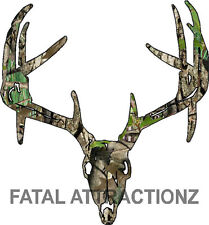 Camo Deer Skull S7 Vinyl Sticker Decal Hunting Big Buck trophy whitetail bow picture