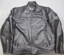 Vintage UNIK Motorcycle Jacket Adult 52 Thick HEAVY Biker Moto Grunge Punk Zip picture