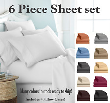 2100 Series 6 Piece Bed Sheet Set Hotel Luxury Ultra Soft Deep Pocket Bed Sheets picture