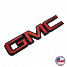 14-19 GMC Sierra Front Grille Letter Logo Emblem Adhesive Nameplate HD Black Red picture