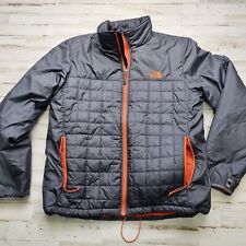 The North Face Puffer Jacket Coat Gray Orange Lining Men's LG Midweight picture