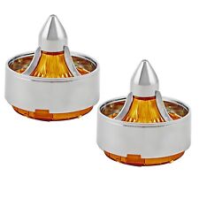 2X Turn Signal Turbine Replacement Amber Lens Snap On repl. OEM#68973-00 Harley picture