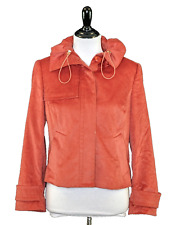 Carlisle Burnt Orange Corduroy Cropped Hooded Jacket Women's Size 12 picture