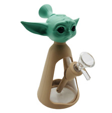 Silicone and Glass Star Wars Baby Yoda Grogu Bong Water Pipe Hookah Perfect Gift picture