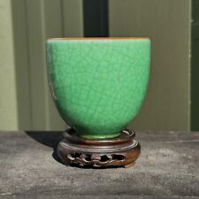 Fine Quality Antique Chinese Apple Green Glaze Cup Qing 18th C picture