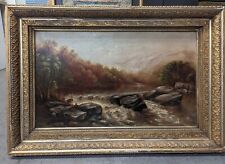 Antique 19th C American oil painting 18