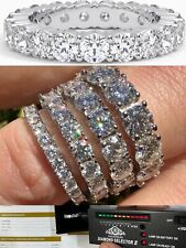 Real Moissanite Eternity Band Wedding Ring Pass Diamond Tester 925 Silver 2-5mm picture