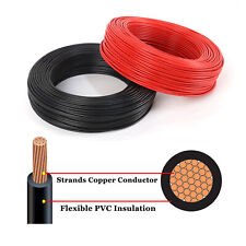 8 Ga Gauge Pure Copper Primary Wire Black Red High Temp Car Boat Power Cable Lot picture
