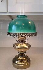 VTG MCM Art Deco Underwriters Laboratories Brass Green Mushroom Desk Lamp 17