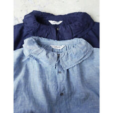 Ichi Antiques * Indigo linen frill blouse picture