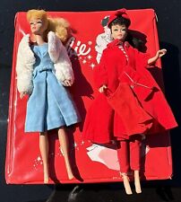 Pair of 1960s Vintage Ponytail Barbies with Outfits and Case - See Photos picture
