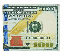 US New 100 Hundred Dollar Bill Bi-Fold Men's Leather Wallet Printed In Gift Box picture