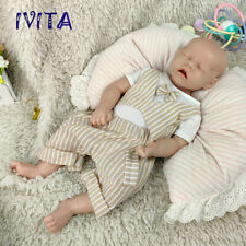 IVITA 18'' Silicone Reborn Baby Eyes Closed Sleeping Boy Doll Can Take Pacifier picture