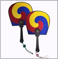 [ Korean Traditional Crafts ] Hand Fan Taegeuk Pattern Vivid Color Handmade picture