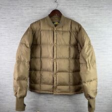 VINTAGE Cabelas Jacket Mens Medium Brown Puffer Goose Down 90s Hunting Quilted picture