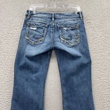 Silver Womens Jeans Blue 30 Stretch Denim Suki Slim Boot Distressed Faded picture